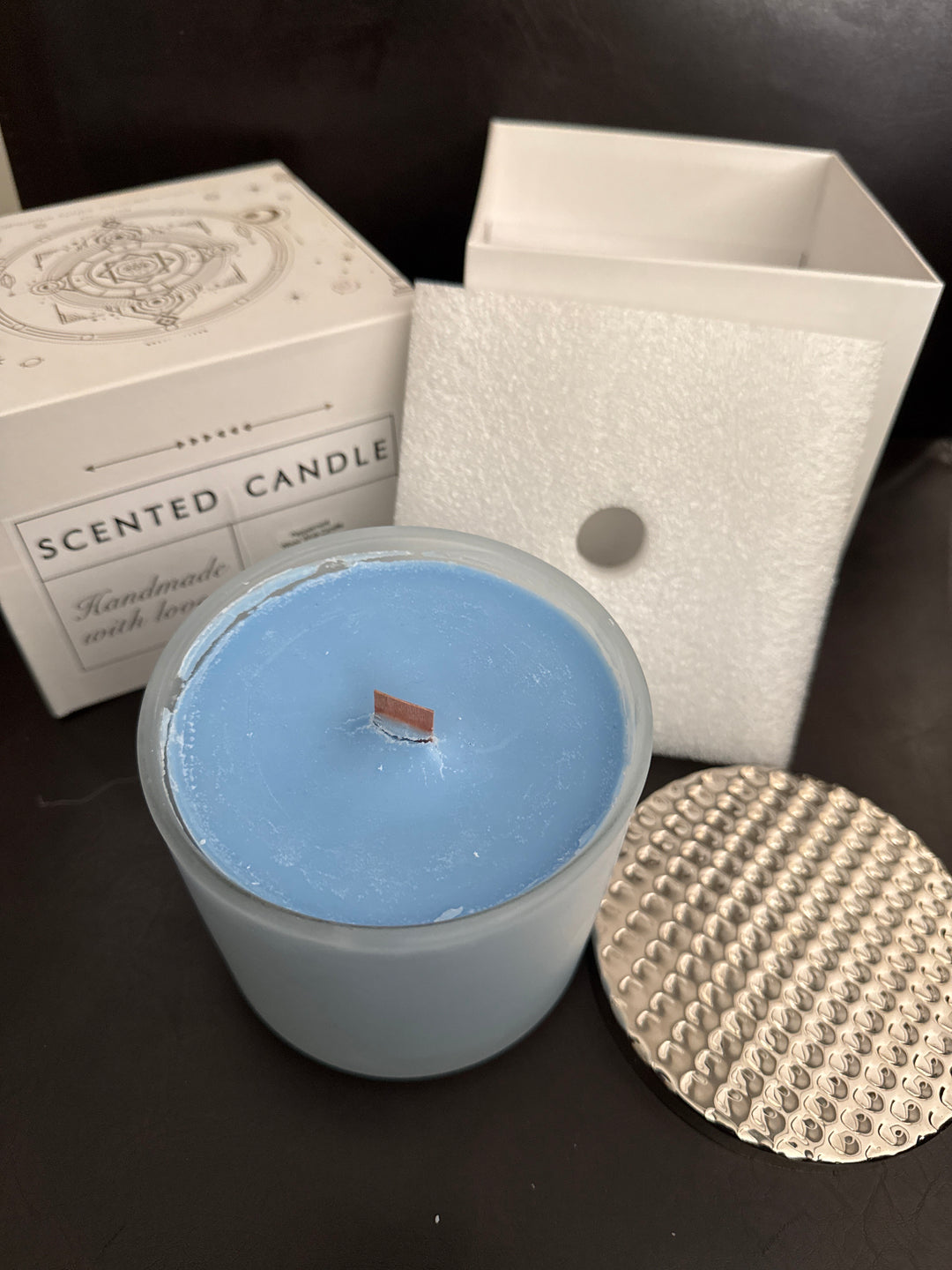 26oz frosted glass scented candles / w gift box.